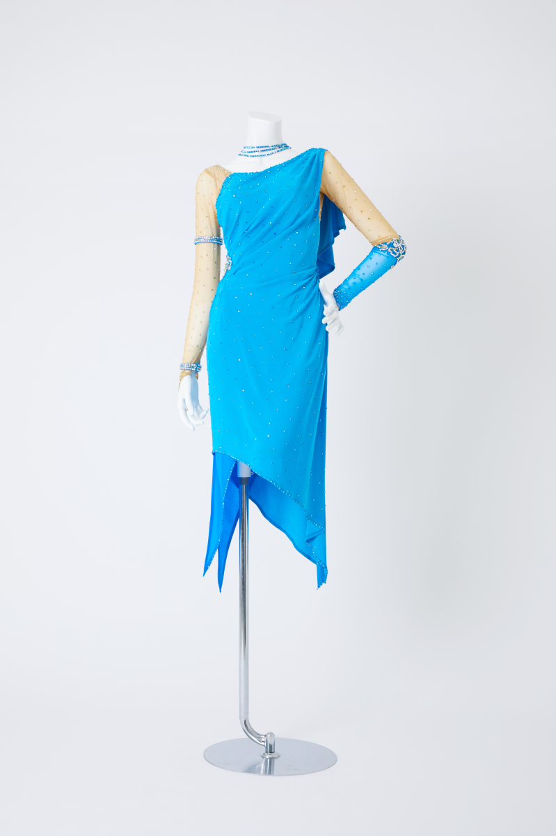 ターコイズブルードレープL  [カテゴリー]/R/Cha/Sa/Ji/ｒ/s/cha/ji/ルンバ/サンバ/チャチャチャ/ジャイブ/ｻﾝﾊﾞ/ﾁｬﾁｬﾁｬ/ｼﾞｬｲﾌﾞ/ﾙﾝﾊﾞ/Rumba/ChaChaCha/Samba/Jive/　